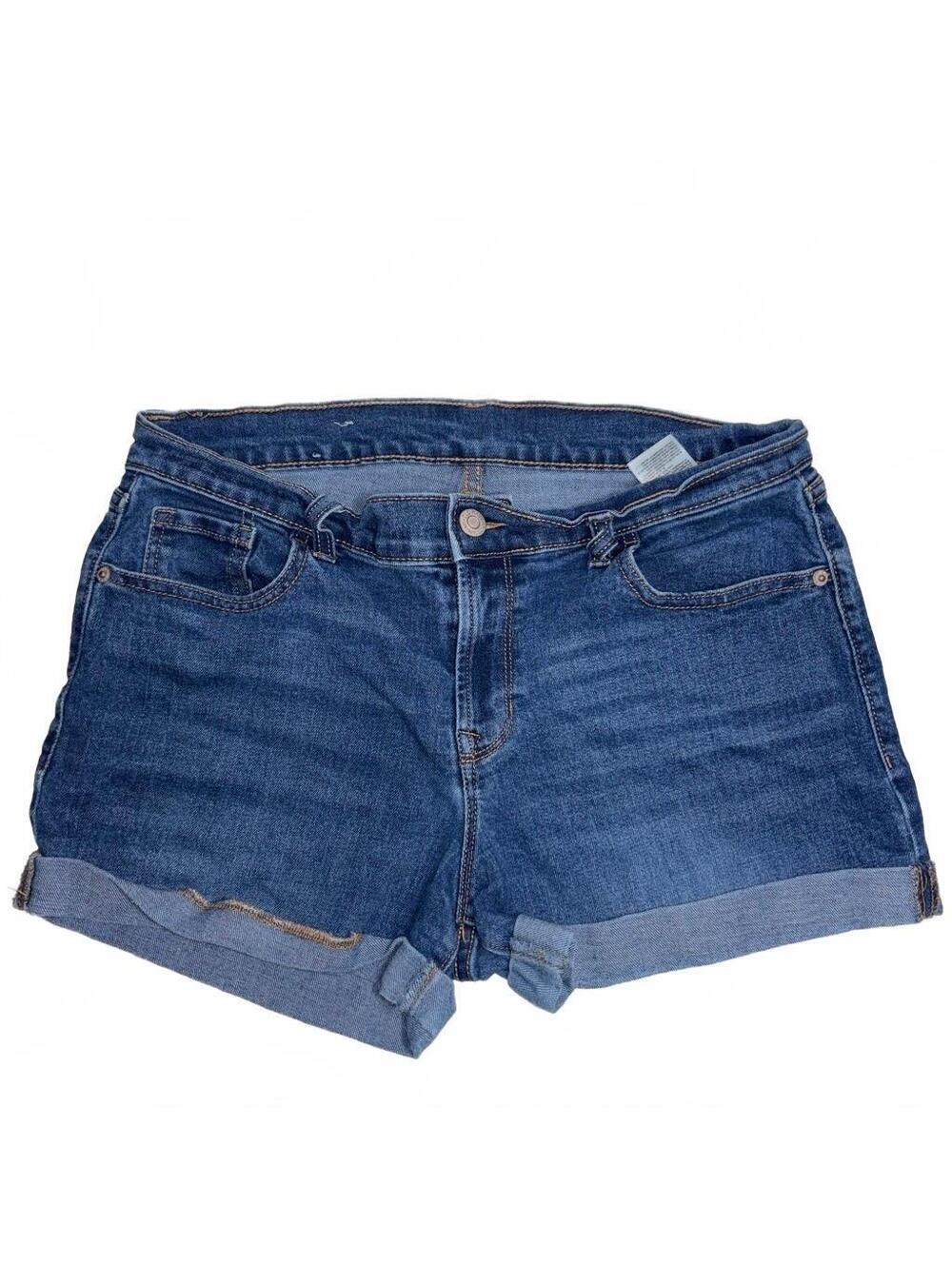Old Navy Women's Denim Shorts Size 8 Regular Blue Rolled Cuff